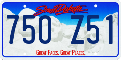SD license plate 75OZ51