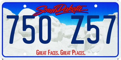 SD license plate 75OZ57