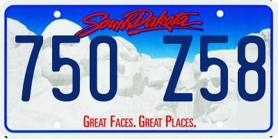 SD license plate 75OZ58