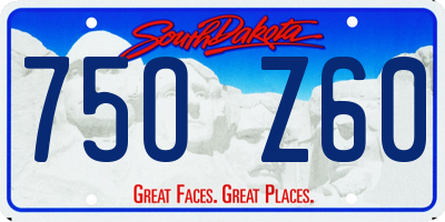 SD license plate 75OZ60
