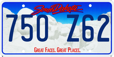 SD license plate 75OZ62