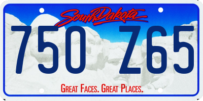 SD license plate 75OZ65