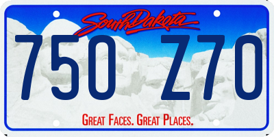 SD license plate 75OZ70