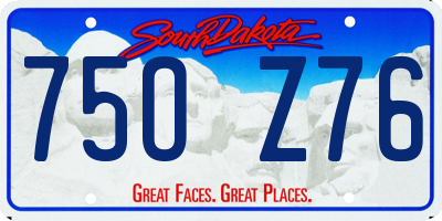 SD license plate 75OZ76