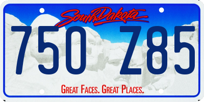 SD license plate 75OZ85