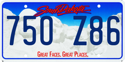 SD license plate 75OZ86
