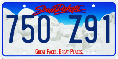 SD license plate 75OZ91