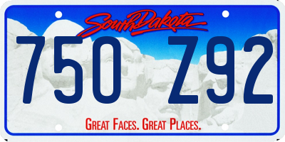 SD license plate 75OZ92