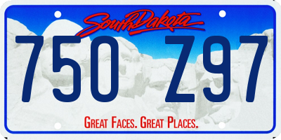 SD license plate 75OZ97