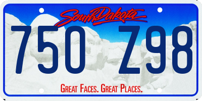 SD license plate 75OZ98