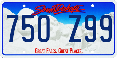 SD license plate 75OZ99