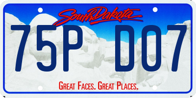 SD license plate 75PD07