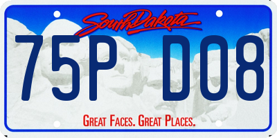 SD license plate 75PD08