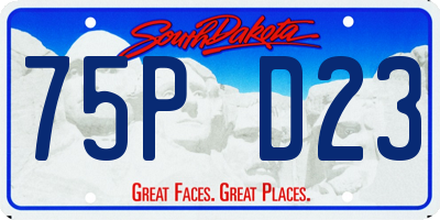 SD license plate 75PD23