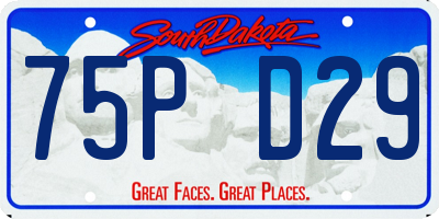 SD license plate 75PD29