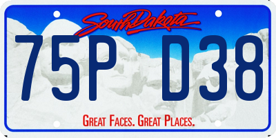 SD license plate 75PD38