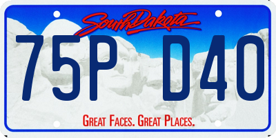 SD license plate 75PD40
