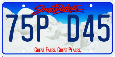 SD license plate 75PD45