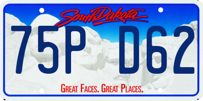 SD license plate 75PD62