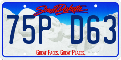 SD license plate 75PD63