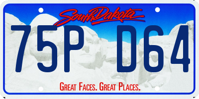 SD license plate 75PD64