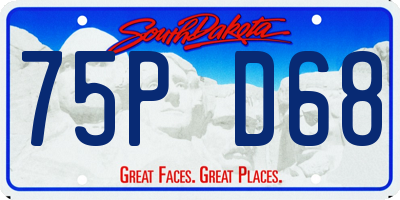 SD license plate 75PD68