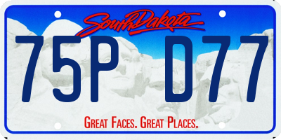 SD license plate 75PD77