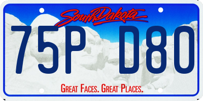 SD license plate 75PD80