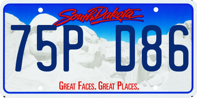 SD license plate 75PD86