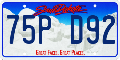 SD license plate 75PD92