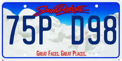SD license plate 75PD98