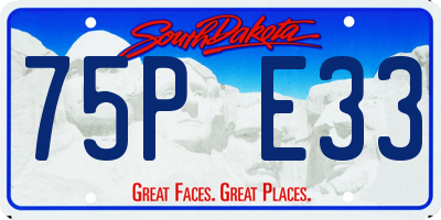 SD license plate 75PE33