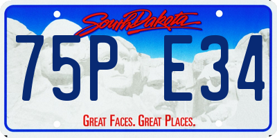 SD license plate 75PE34