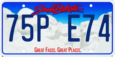 SD license plate 75PE74