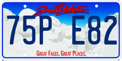 SD license plate 75PE82