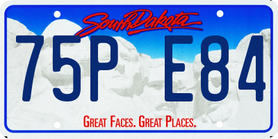 SD license plate 75PE84