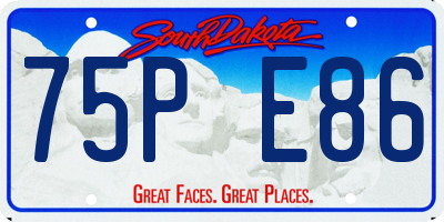 SD license plate 75PE86