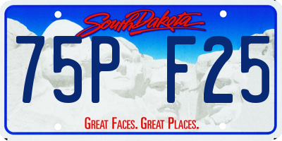 SD license plate 75PF25