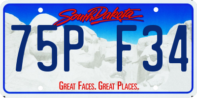 SD license plate 75PF34