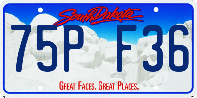 SD license plate 75PF36