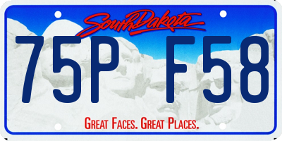 SD license plate 75PF58