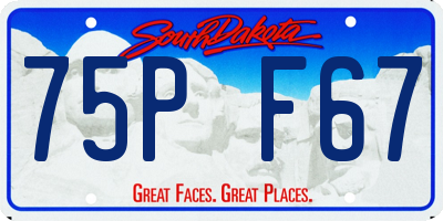SD license plate 75PF67