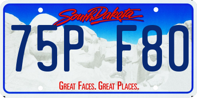 SD license plate 75PF80
