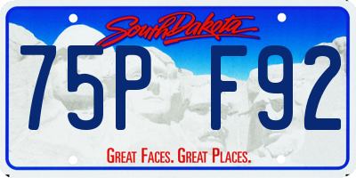 SD license plate 75PF92