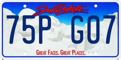 SD license plate 75PG07