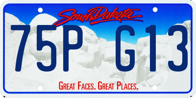 SD license plate 75PG13