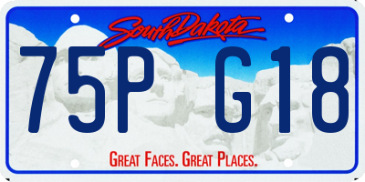 SD license plate 75PG18