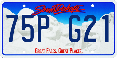 SD license plate 75PG21
