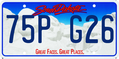 SD license plate 75PG26
