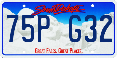 SD license plate 75PG32
